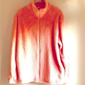 🎁NEW. NEVER WORN. FLUFFY FLEECE IN OR OUT MID WT ZIP TOP. sz L